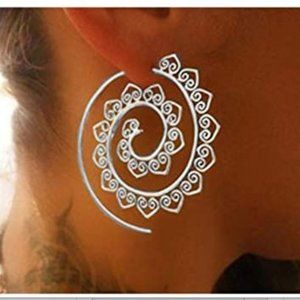 3 Pair of Silver Toned Boho Hoops NWOT